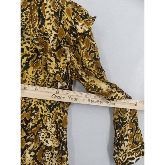 Ba&Sh Womens 0 US 4 Dress Lady Sahara Midi Snakeskin Ochre NWT - Picture 3 of 14